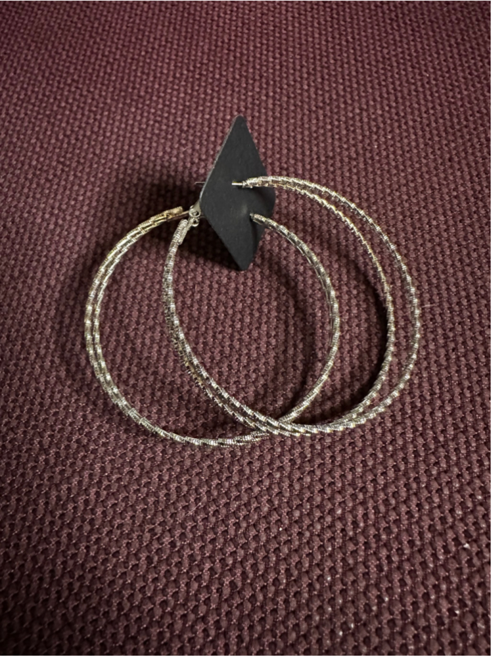 Silver Double Large Hoop Earrings